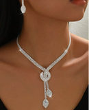 1pc Necklace + 1 Pair Earrings Women Jewelry Set, Suitable For Daily Wear, Dating,