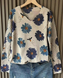 Women's Casual Everyday Floral Pattern Patchwork Hollow Out Knit Sweater