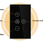 Tuya Zigbee Fan Light Switch US Network Connection APP Control Black
