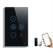Tuya Zigbee Fan Light Switch US Network Connection APP Control Black