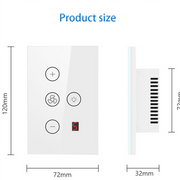 Tuya Zigbee Fan Light Switch US Network Connection APP Control Black