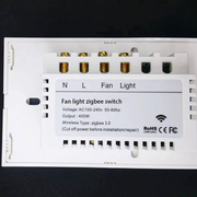 Tuya Zigbee Fan Light Switch US Network Connection APP Control Black