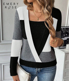 EMERY ROSE Women's Casual Crew Neck Long Sleeve Sweater, Suitable For Business Commute