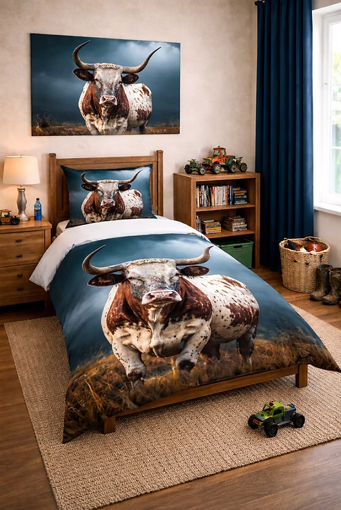 Nguni Cow Blue Duvet Cover Set