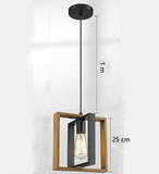 Dr Light Vintage Chandelier Industrial Wood Metal Pendant Light