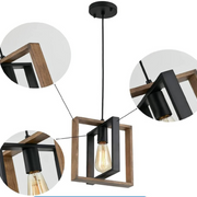Dr Light Vintage Chandelier Industrial Wood Metal Pendant Light