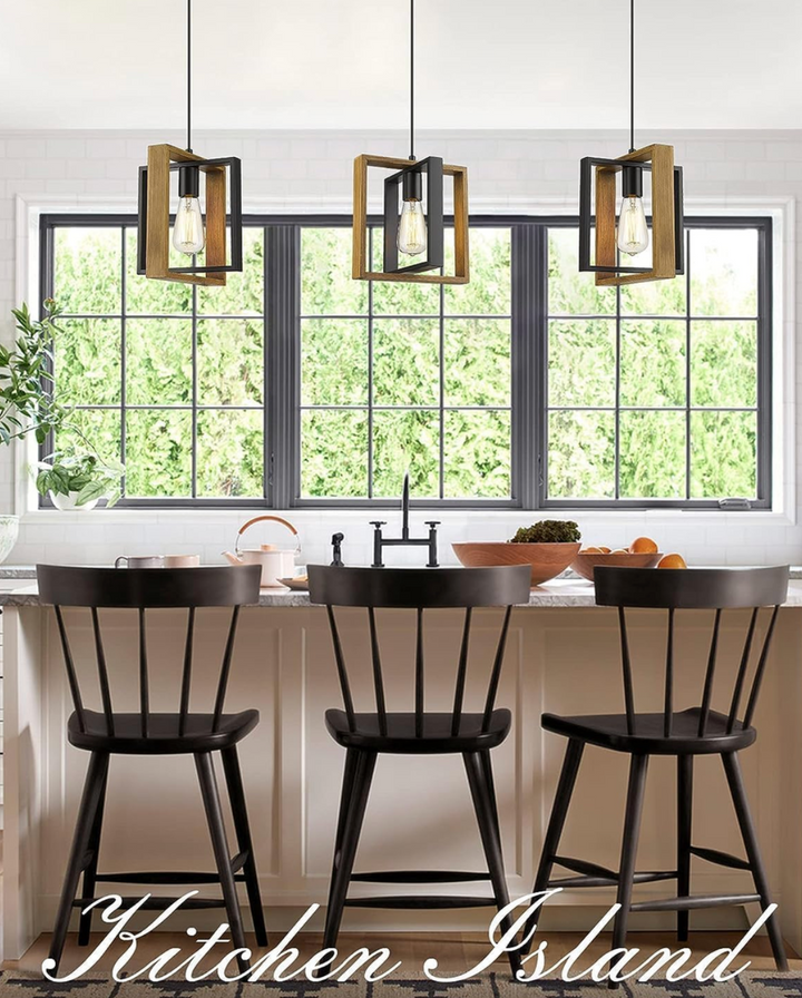 Dr Light Vintage Chandelier Industrial Wood Metal Pendant Light
