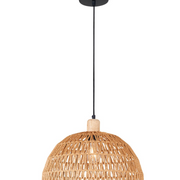 Bright Star Lighting PEN957 Woven Rope Pendant with Wood Detail