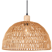 Bright Star Lighting PEN957 Woven Rope Pendant with Wood Detail