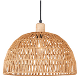 Bright Star Lighting PEN957 Woven Rope Pendant with Wood Detail