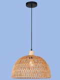 Bright Star Lighting PEN957 Woven Rope Pendant with Wood Detail