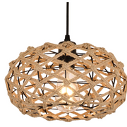 Round Bohemian Rope and Metal Pendant Light