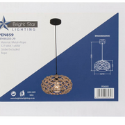 Round Bohemian Rope and Metal Pendant Light