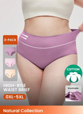 Plus 3-Pack Cotton High Waist Briefs Women Underwear Panties Set