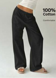 Plus Size Simple Casual Solid Color Slant Pocket Straight Leg Suit Pants In Fall/Winter