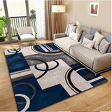 Geometric Circle Square Mat, Soft and Durable, Machine Washable Easy to Clean, Lightweight Comfortable Premium Velvet + 7mm Thickness + -Slip Backing + Over 850g per Square Meter,