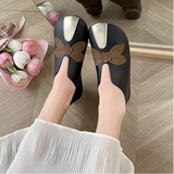 Women's Elegant Color-Block Leaf and Flower Embellished Outdoor Casual Flat Shoes, Women Shoes