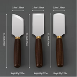 1pc Leather Cutting Tool, Type Straight Edge/Beveled Edge/Rounded Edge, Comfortable Grip Durable Wooden Handle, Precision Trimming and Thinning Tools for DIY Leather Cutting, Trimming Shoveling and Chipping Project