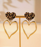 1 Pair Fashion Exaggerated Heart-Shaped Alloy Pendant Earrings, Suitable As Valentine's Day Gift