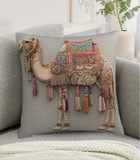 1/2/4pcs Bohemian Camel Imitation Embroidery Pattern Not Embroidered, Single-Sided Printed Decorative Pillow