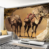 1pc- Ultra Large Size- Cute Cave Desert Camel Landscape Photo Huge Digital Printing Tapestry, Aesthetic High-Definition Printing Polyester- for Living Room Bedroom Party Decoration