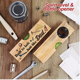 Dad Wooden Level Decor Built to Last, Just Like Dad Functional Level Wrench Hammer Tape Measure Graphics High Quality Recycled Wood Decor
