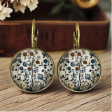 Alloy Vintage Floral Round Earrings, Simple and Stylish Design, Suitable for Daily Wear and Special Occasions, Quirky Earrings