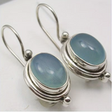 Easy Synthetic Moonstone Drop Earrings in Silvery, Perfect for Weddings, Birthdays, Christmas, Or Valentine'S Day Gifts