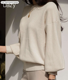 DAZY Solid Drop Shoulder Sweater,Long Sleeve Tops,Fall Clothes