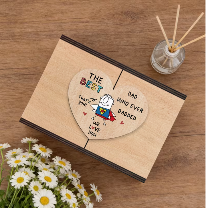 Gift for Her/Him 1pc/wooden Gift and Clothing Box, Inscribed with "The Greatest Dad Ever, Kids' Superhero