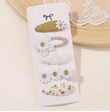 5pcs Set Mini Girl Hair Clips - Sweet Flower Bow Clips with Pastel & Soft Colors, Mini Hair Accessories for Braids, Ponytails, Buns for, Parties, Weddings, Casual Attire (Teen)