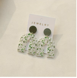 U Shape Colorful Pattern Acrylic Dangle Earrings Boho Vacation Style Trendy Holiday Earrings