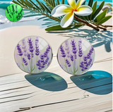 Glow-in-the-Dark Lavender Earrings - Hypnotic Purple & White Design, Alloy with Glass Inlay, Perfect for Casual Attire or Gifts, All-Season Fashion Accessory, Cute Earrings