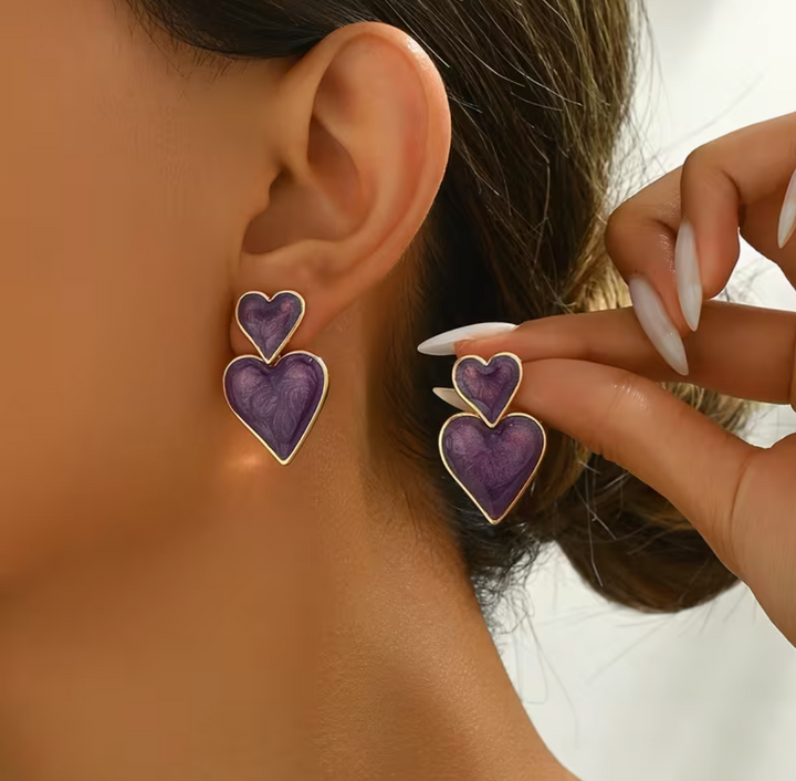 1 Pair Elegant Bohemian Heart-Shaped Dangle Earrings Compatible for Valentine's Day Gift, Romantic Drop Earrings with Year-Round Wear, Daily & Special Occasions, Suits Styles (Elegant/)