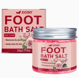 XIOIMY Rose Foot Bath Salt -60g, deep cleansing and moisturizing foot bath salt, emits a delicate floral fragrance, keeps feet soft and smooth, suitable for DIY foot spa at home, suitable for cracked feet - perfect gift for women