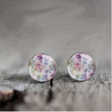 A Pair of Light Purple Floral Stainless Steel Earrings, Elegant Style for Men And Women, Suitable for Everyday Wear And As a Birthday Gift