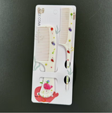 2pcs Cute Cartoon Animal Pattern Hair Comb Set, Fine Tooth Rat Tail Comb, Wide-Tooth Detangling Brush, Finishing Comb with ABS Plastic Handle for Normal Hair