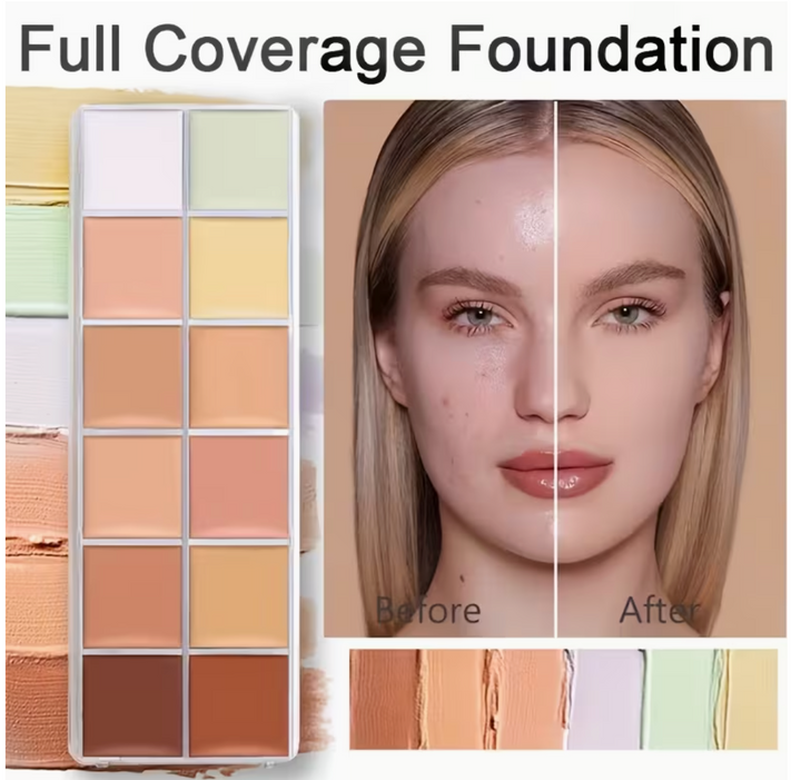 12-Color Concealer Palette with Brush