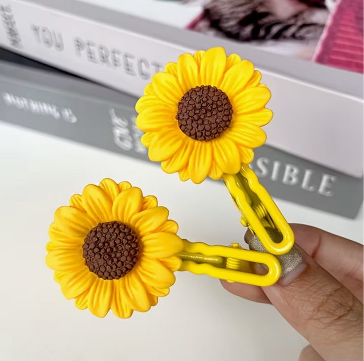 2pcs Sunflower Hair Clips, Side Bangs and Flyaway Hair Clips, Women's Hair Accessories, Back-to-School Essential Gift