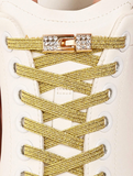 1 Pair Faux Diamond Buckle Elastic No-Tie Shoelaces,