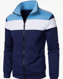 Manfinity Homme Men's Contrast Color Zip Front Casual Hoodie