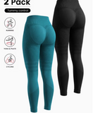 Two-Pack Seamless Women's High-Waist Stretch Fitness Outdoor Sports Side Stripe Butt-Lifting Pants