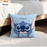 Official Disney Stitch Throw Pillow Cover, Stitch Adorable Big Face Design With Fresh Light Blue Print Cushion