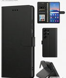 Black Leather Wallet Card Slot PU Multifunctional Wallet Style Phone Case Waterproof Shockproof