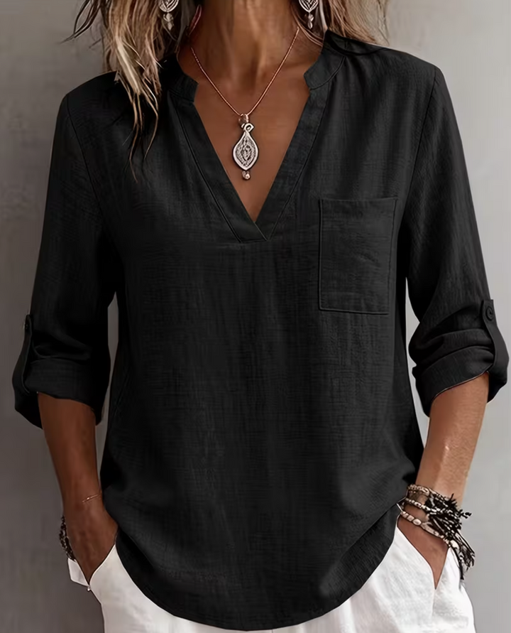 Plus Size, New Stunning and Elegant Women's Plus Size Shirt with V-Neck,