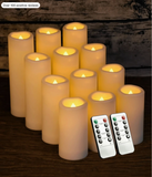 4/12pcs Waterproof LED Candles With Remote Control And Timer,