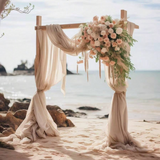 1pc, 599.44 X 74.93 Cm - Elegant White Wrinkle-Free Sheer Fabric Material