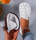 Women's Hollow Mesh Breathable Casual Flat Shoes, Lightweight Comfortable Walking Shoes