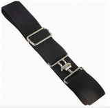 1pc Unisex Elastic Waist Belt With Horse Hoof Buckle, Stretchy Equestrian Belt, Suitable For Equestrian Sports, Casual Wear