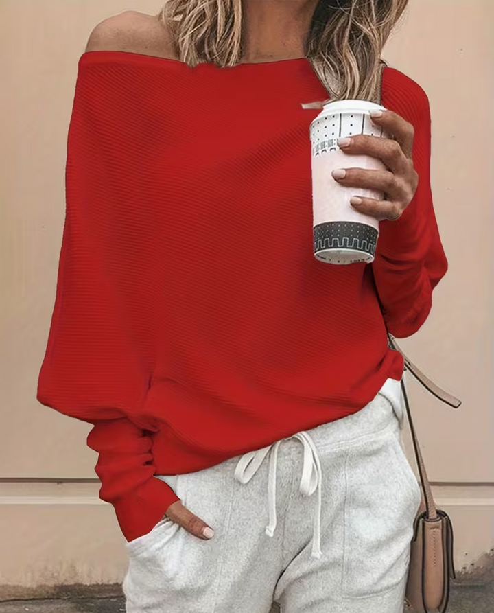 Ribbed Off Shoulder Top